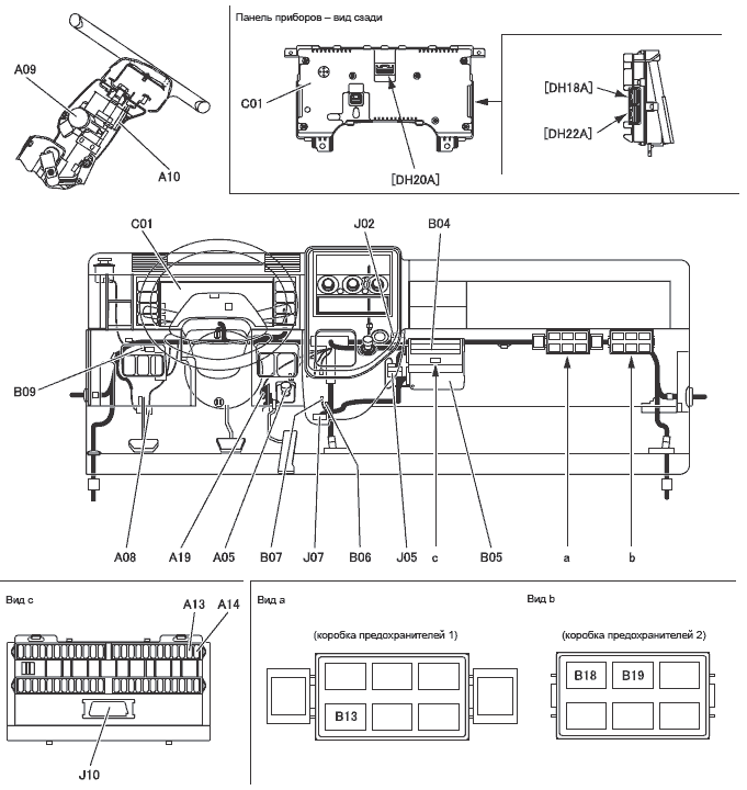 Расположение компонентов Mitsubish Canter (Fuso 4M5 EURO 3)