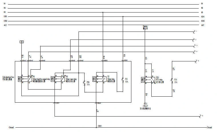 схема системы стеклоочистителя и омывателя JAC HFC1042KN