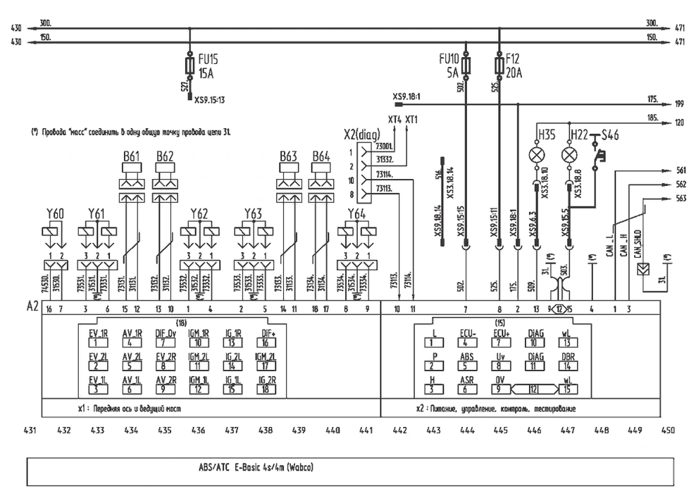 Система ABS/ASR Wabco ABS/ATC E-BAsic 4s/4m