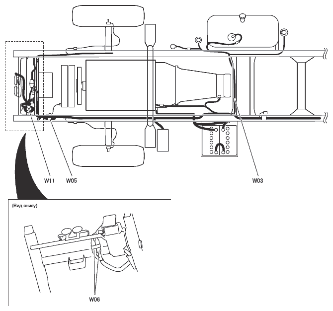 Расположение компонентов Mitsubish Canter (Fuso 4M5 EURO 3)
